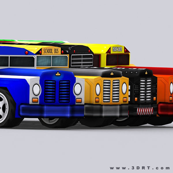 3DRT - Road Rush Busses Low-poly 3D model_5