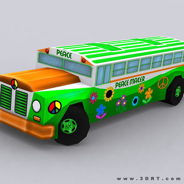 3DRT - Road Rush Busses Low-poly 3D model_9