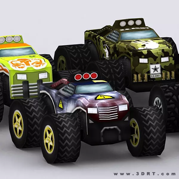 3DRT - Road Rush Monster Trucks Low-poly 3D model
