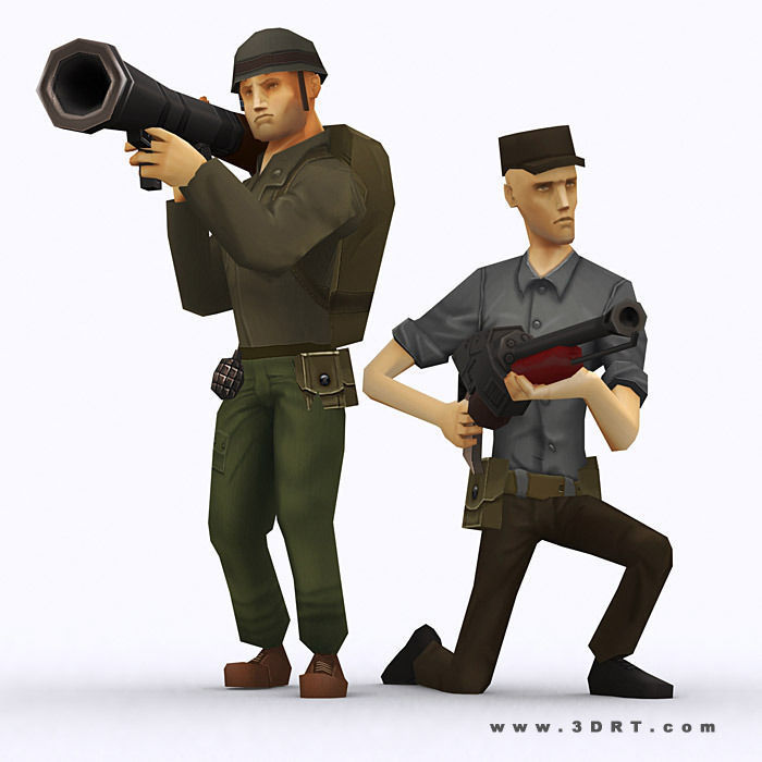 3DRT - Brutal Army Squad Low-poly 3D model_3