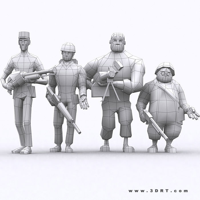 3DRT - Brutal Army Squad Low-poly 3D model_18