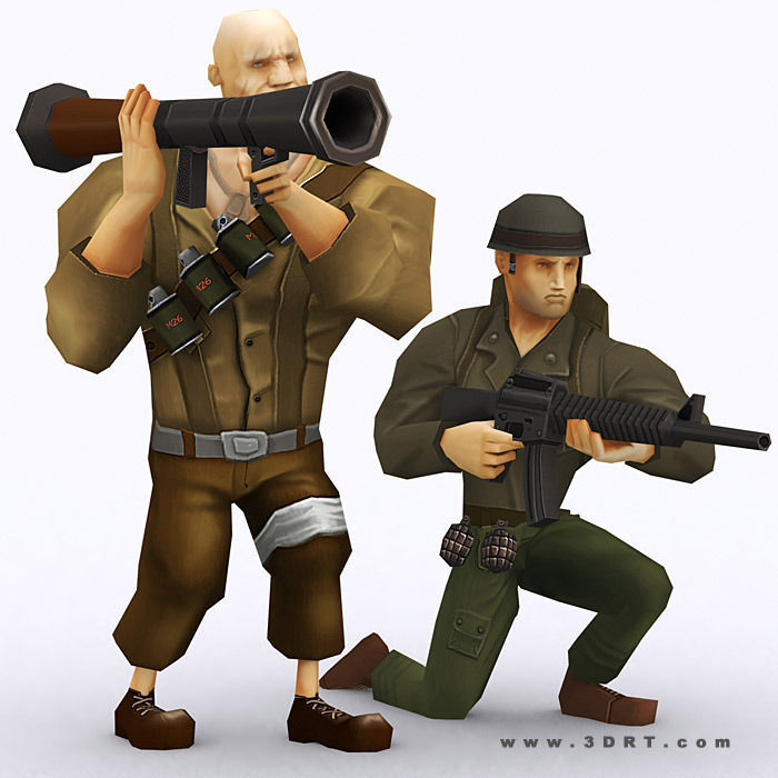 3DRT - Brutal Army Squad Low-poly 3D model_4