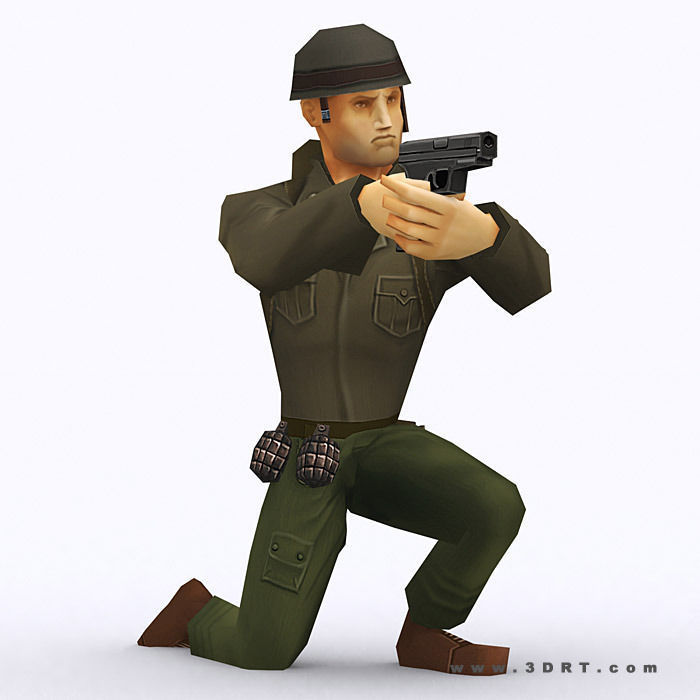 3DRT - Brutal Army Squad Low-poly 3D model_12
