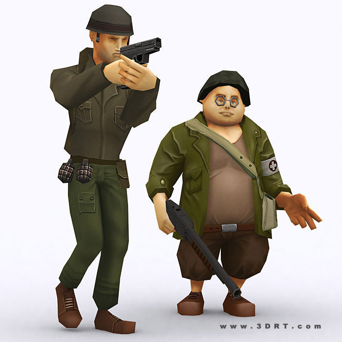 3DRT - Brutal Army Squad Low-poly 3D model_9