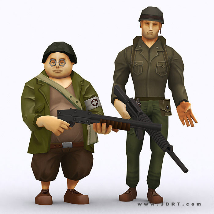 3DRT - Brutal Army Squad Low-poly 3D model_6