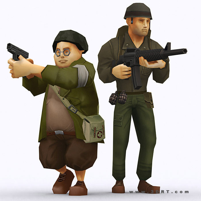 3DRT - Brutal Army Squad Low-poly 3D model_5