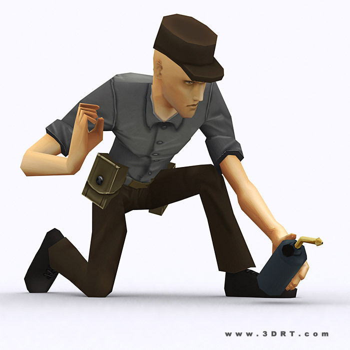 3DRT - Brutal Army Squad Low-poly 3D model_16