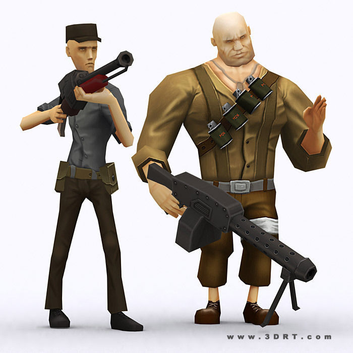 3DRT - Brutal Army Squad Low-poly 3D model_2