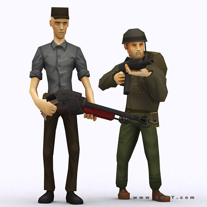 3DRT - Brutal Army Squad Low-poly 3D model_8