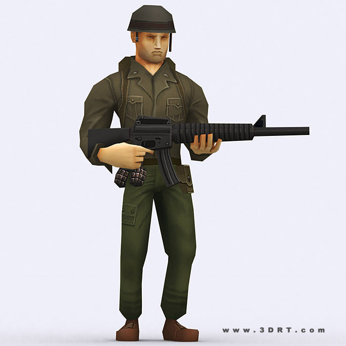 3DRT - Brutal Army Squad Low-poly 3D model_10