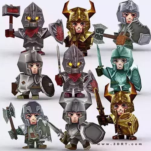 3DRT - Chibii Realm Characters Low-poly 3D model