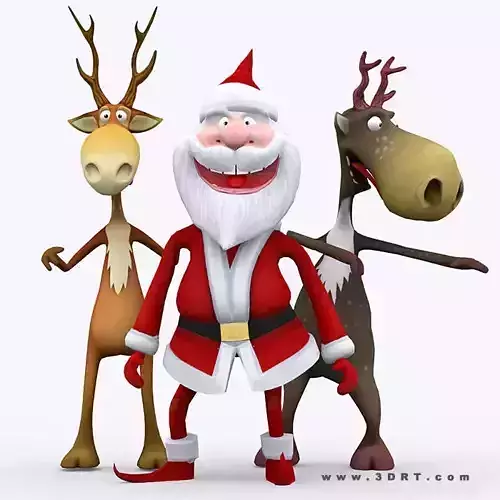 3DRT - Crazy Santa Low-poly 3D model