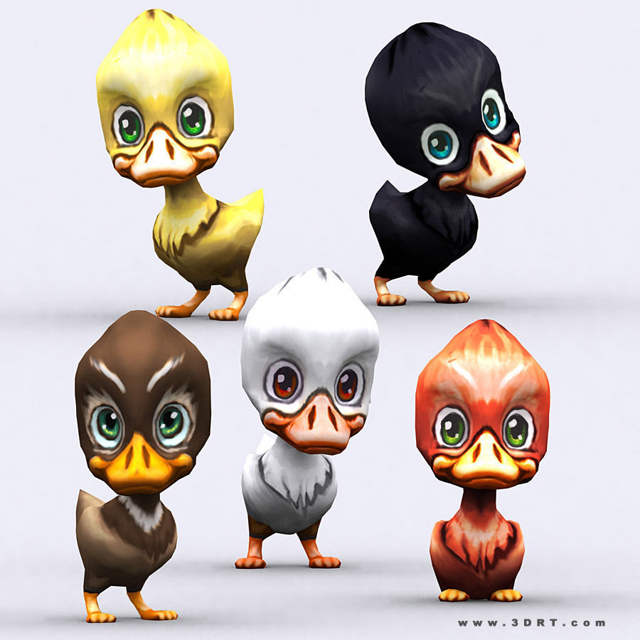 3DRT - Chibii Animals Low-poly 3D model_12