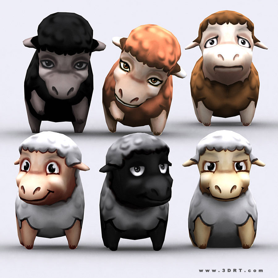 3DRT - Chibii Animals Low-poly 3D model_7