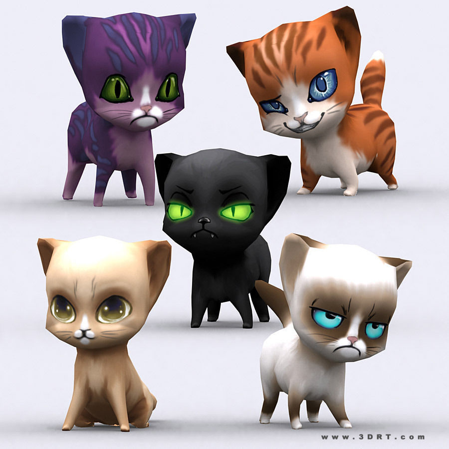 3DRT - Chibii Animals Low-poly 3D model_5