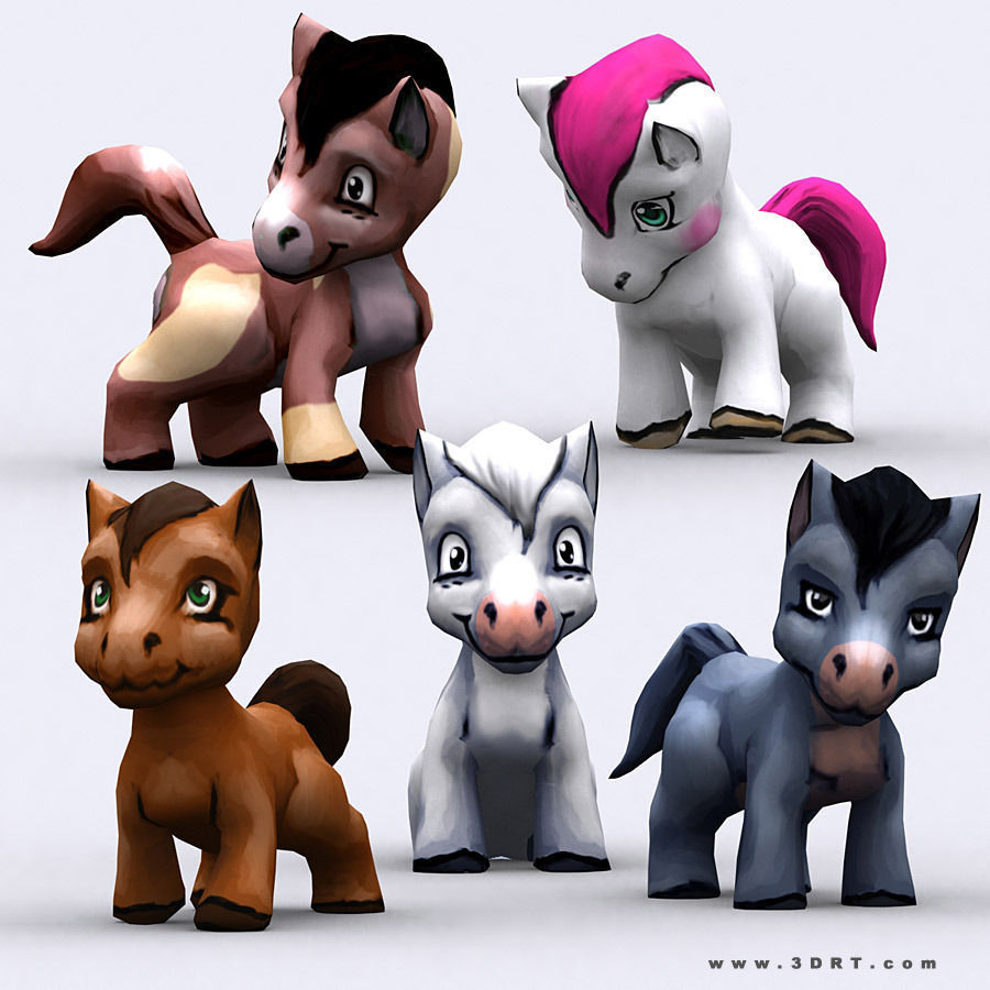 3DRT - Chibii Animals Low-poly 3D model_10