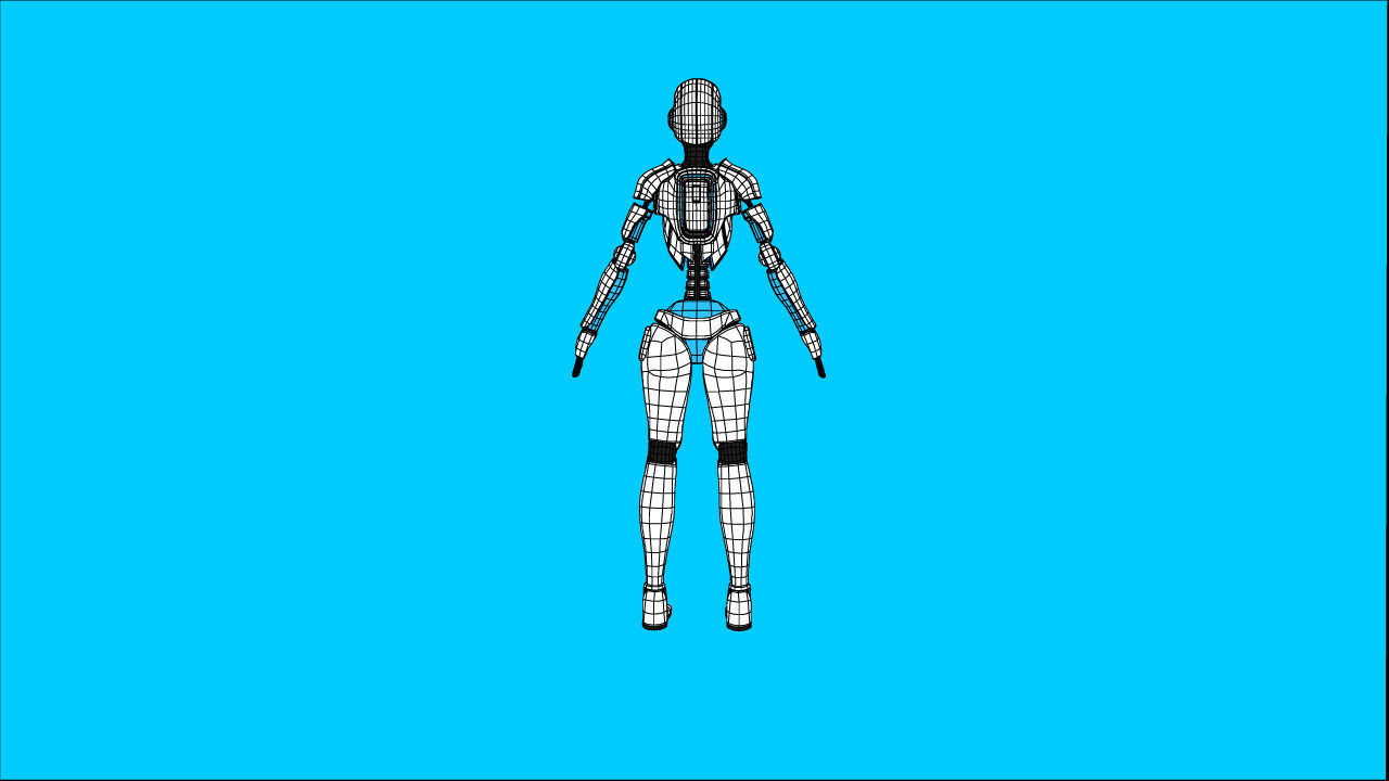 Sci-Fi Female Robot Rig Free 3D model_6