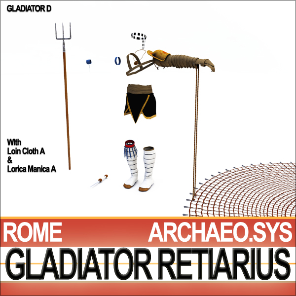 Roman Gladiator Retiarius Props Poser Daz 3D model_8