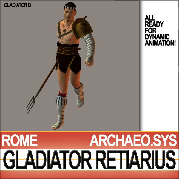 Roman Gladiator Retiarius Props Poser Daz 3D model_14