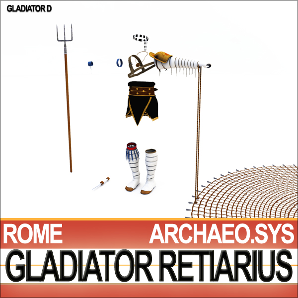 Roman Gladiator Retiarius Props Poser Daz 3D model_3