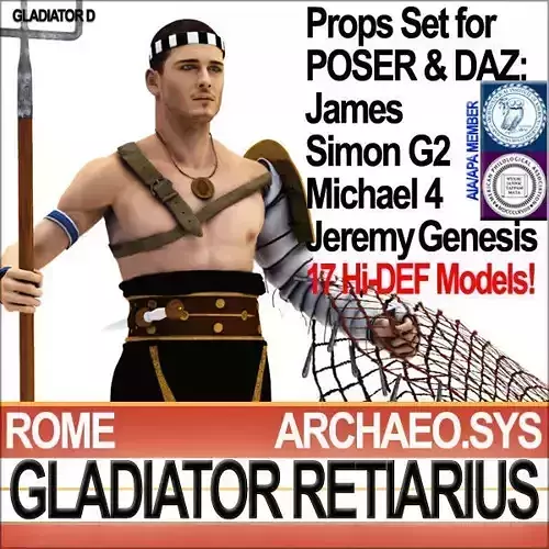 Roman Gladiator Retiarius Props Poser Daz 3D model