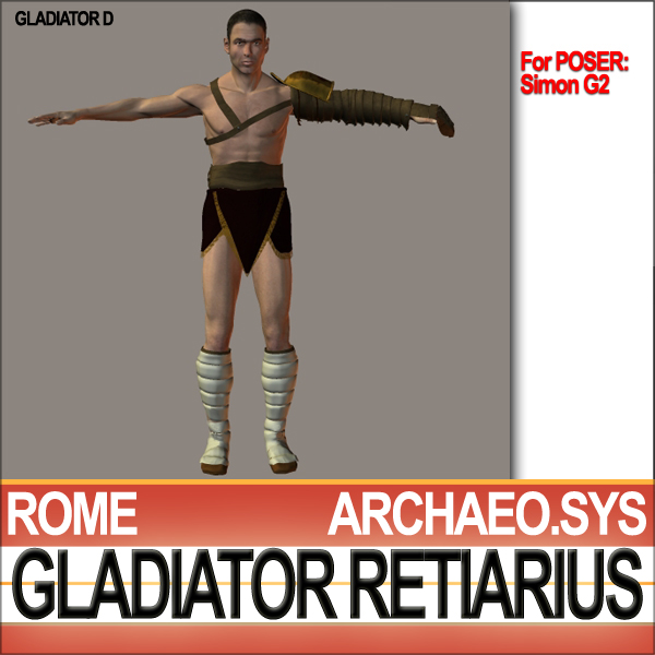 Roman Gladiator Retiarius Props Poser Daz 3D model_11