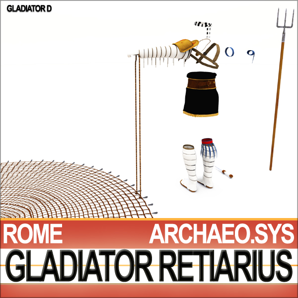 Roman Gladiator Retiarius Props Poser Daz 3D model_5