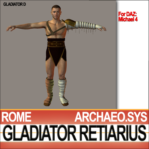 Roman Gladiator Retiarius Props Poser Daz 3D model_12