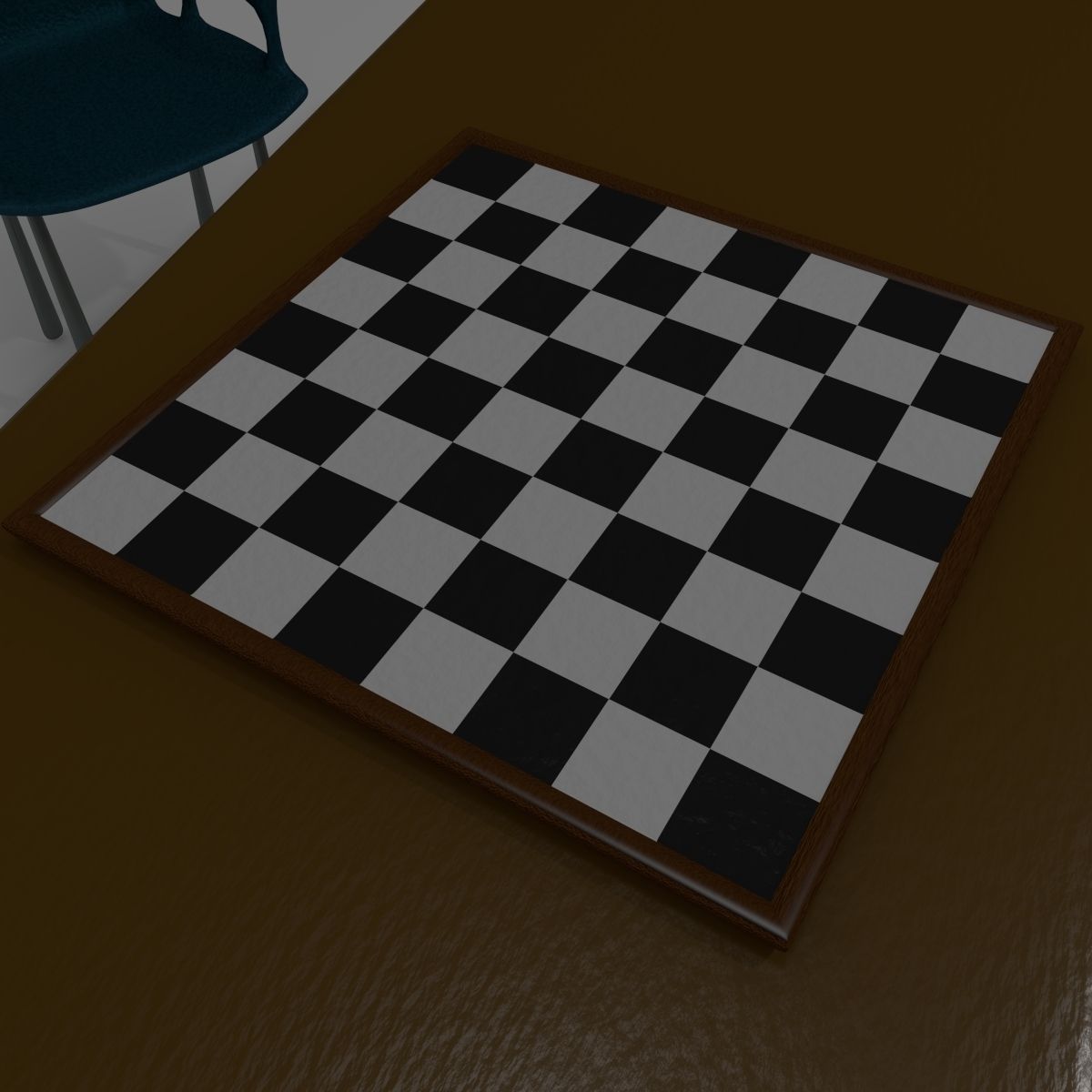Table Chairs and ChessBoard 3D model_3