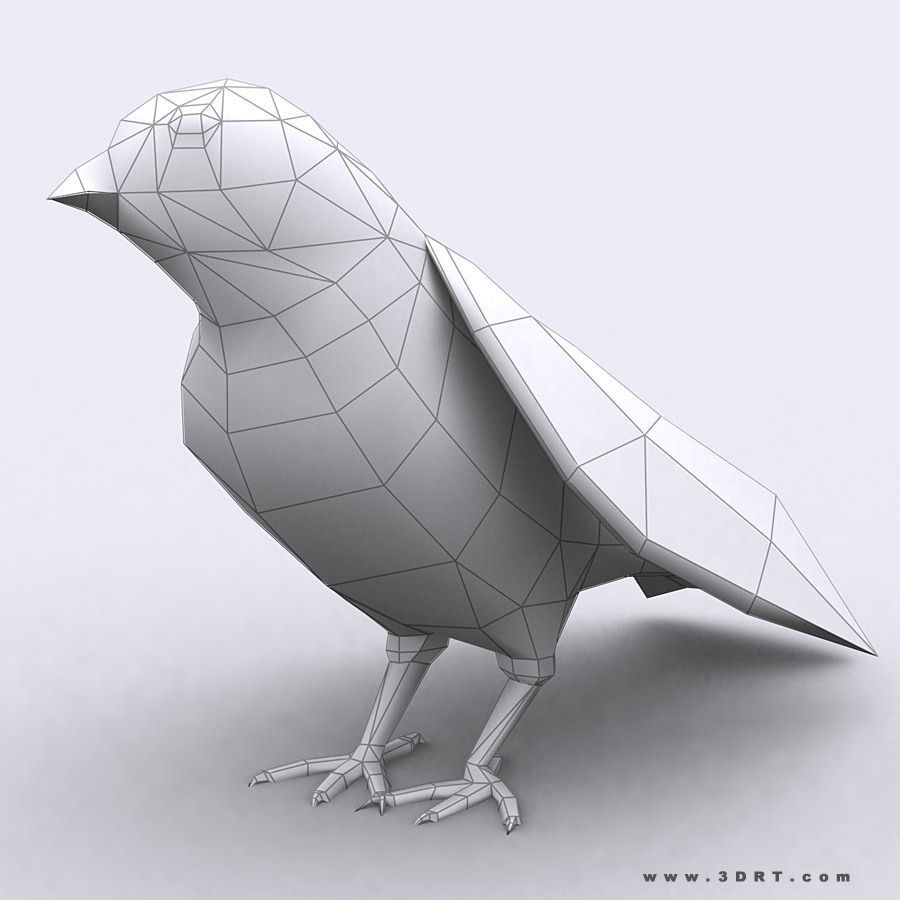 3DRT - Sparrow Low-poly 3D model_2