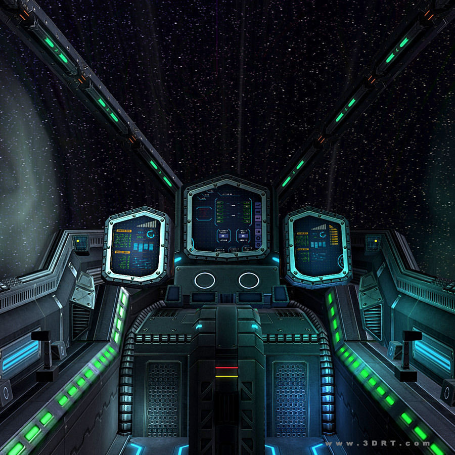 3DRT - Sci-Fi Cockpits  Low-poly 3D model_8