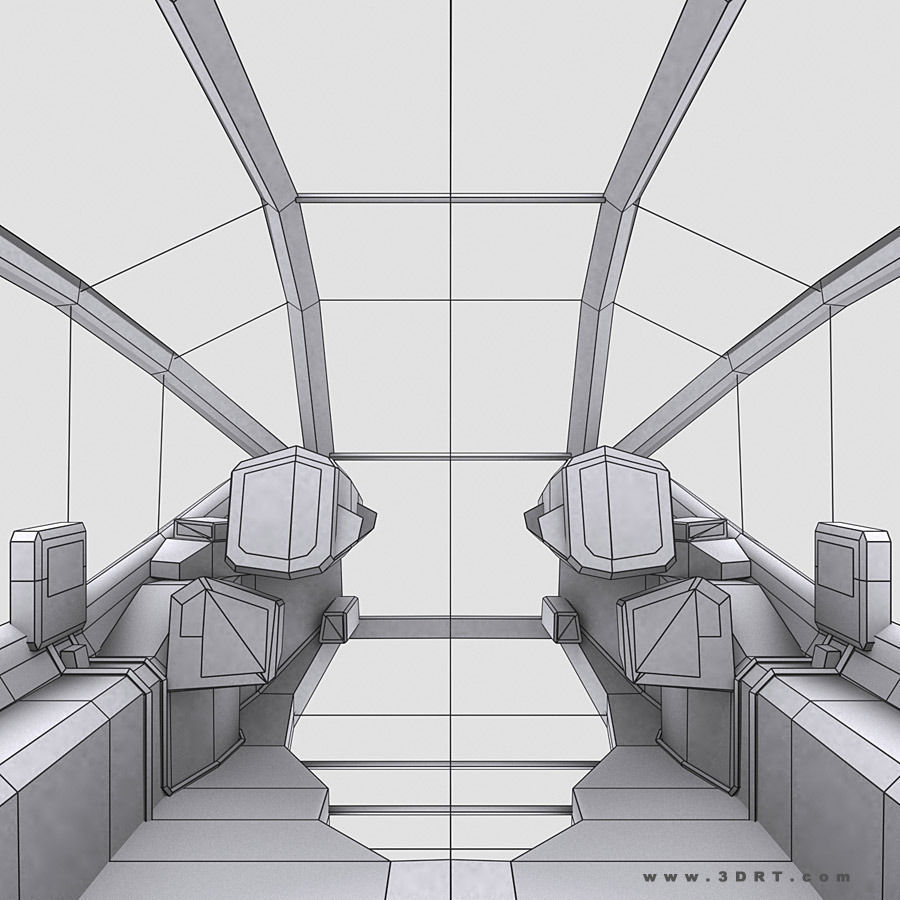 3DRT - Sci-Fi Cockpits  Low-poly 3D model_17