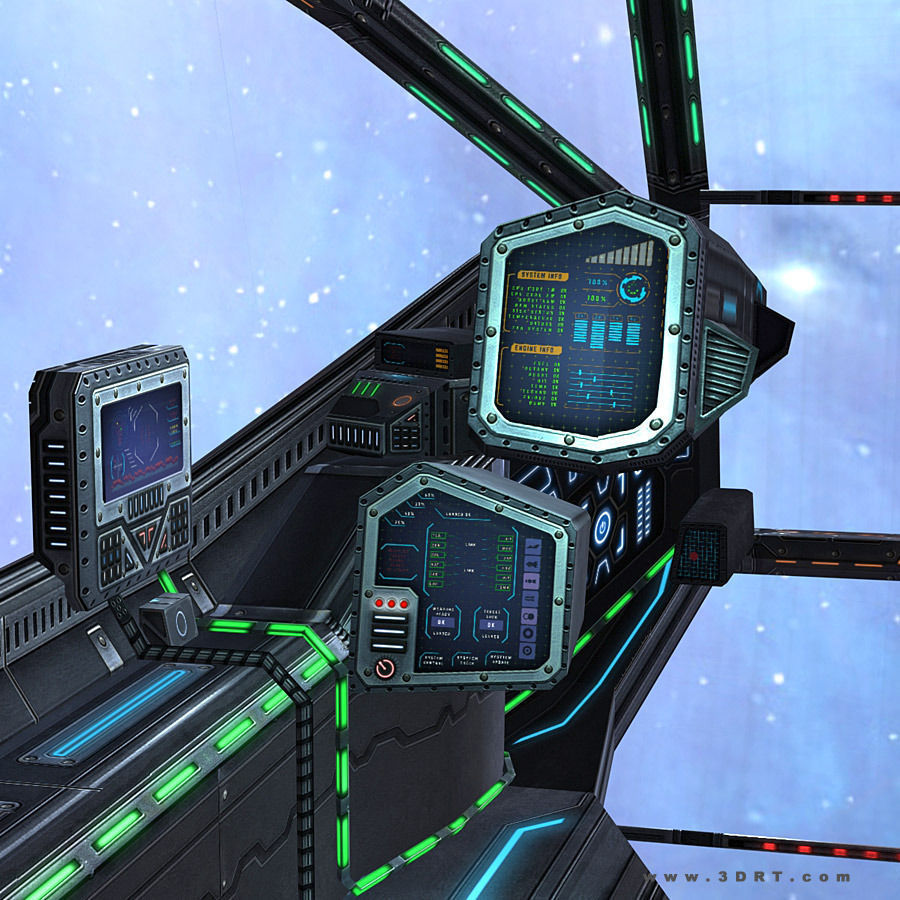 3DRT - Sci-Fi Cockpits  Low-poly 3D model_14