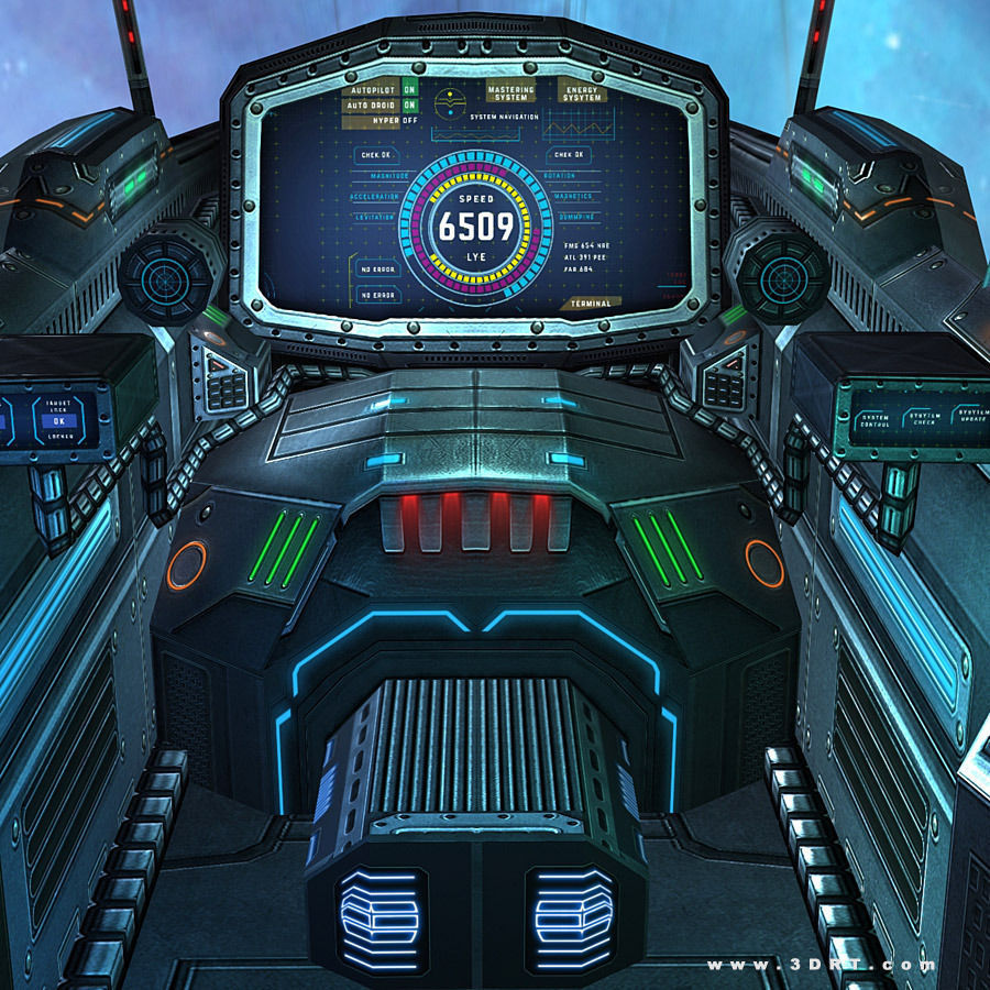 3DRT - Sci-Fi Cockpits  Low-poly 3D model_15