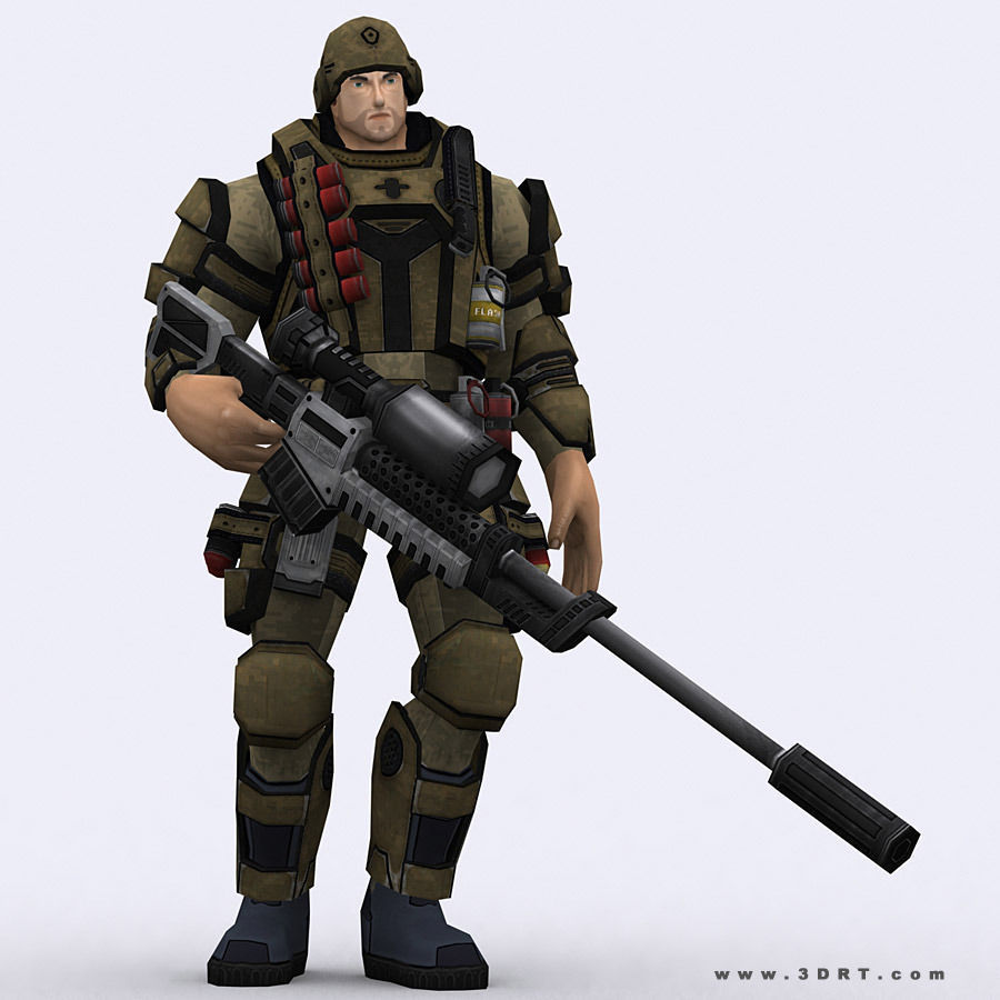 3DRT - X-Commanders Low-poly 3D model_6