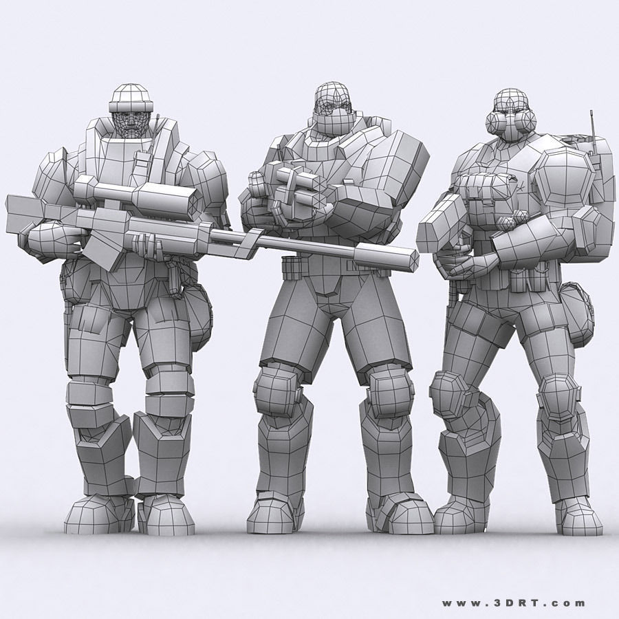 3DRT - X-Commanders Low-poly 3D model_19