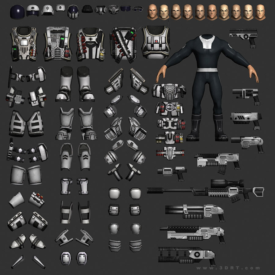 3DRT - X-Commanders Low-poly 3D model_18