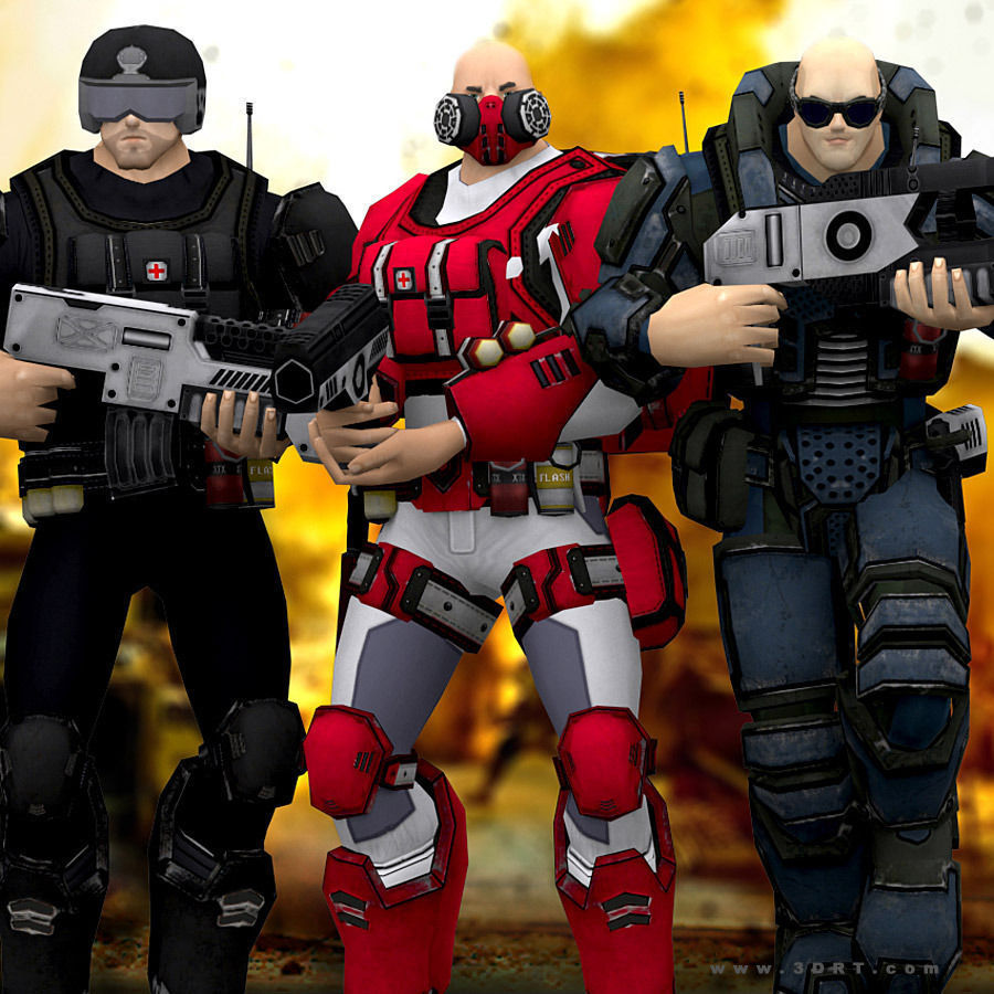 3DRT - X-Commanders Low-poly 3D model_3