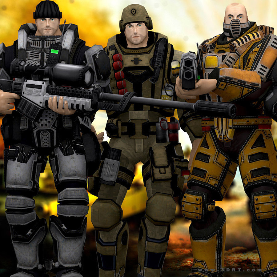 3DRT - X-Commanders Low-poly 3D model_2