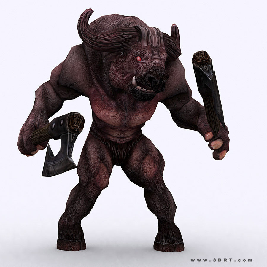 3DRT - Minotaurs Low-poly 3D model_2