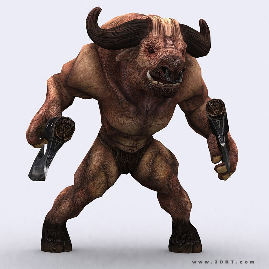 3DRT - Minotaurs Low-poly 3D model_5
