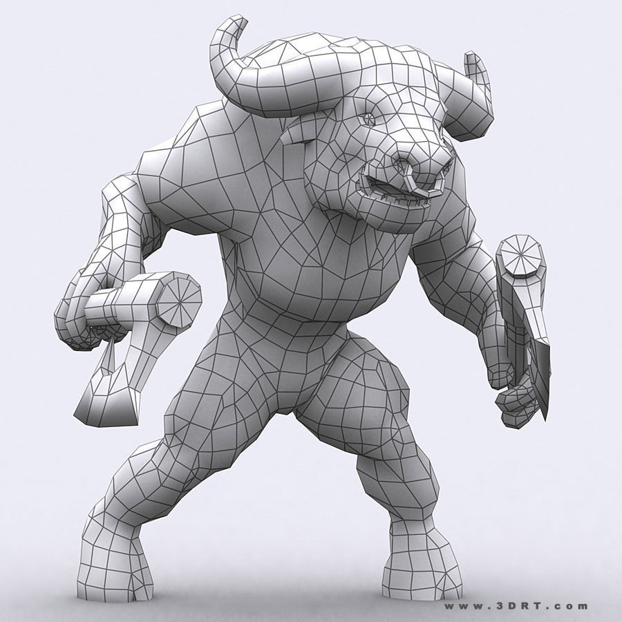 3DRT - Minotaurs Low-poly 3D model_7