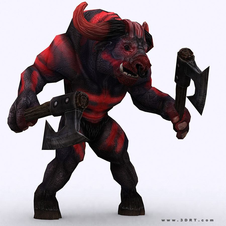 3DRT - Minotaurs Low-poly 3D model_6