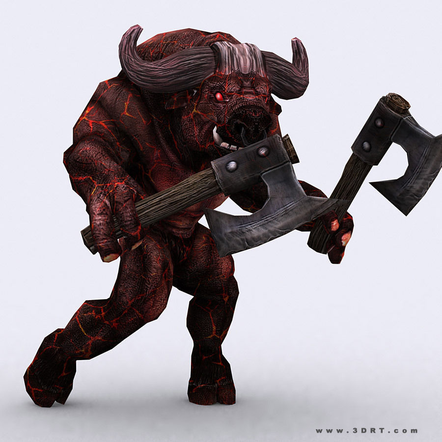 3DRT - Minotaurs Low-poly 3D model_3