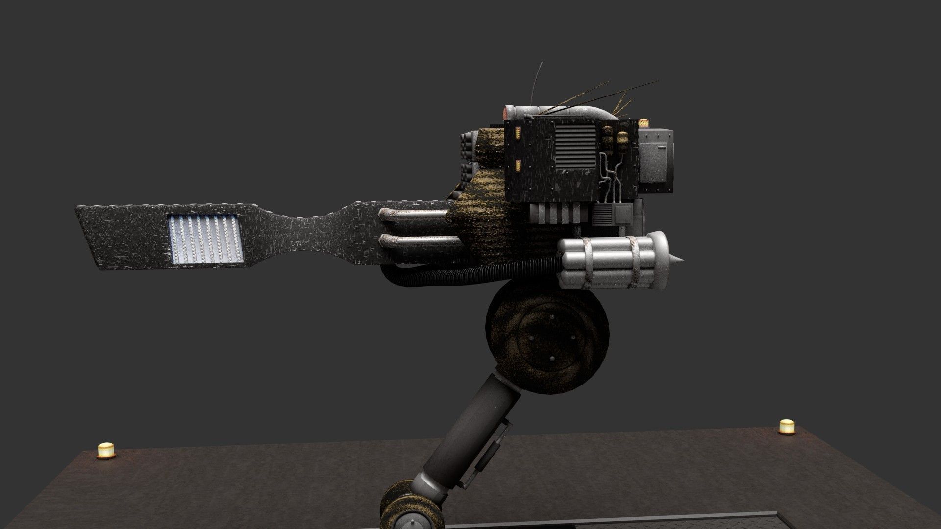 Sci Fi Sentry Gun Free low-poly 3D model_2