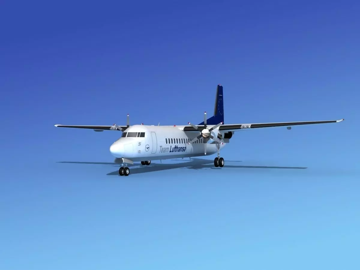 Fokker 50 Team Lufthansa 3D model_0