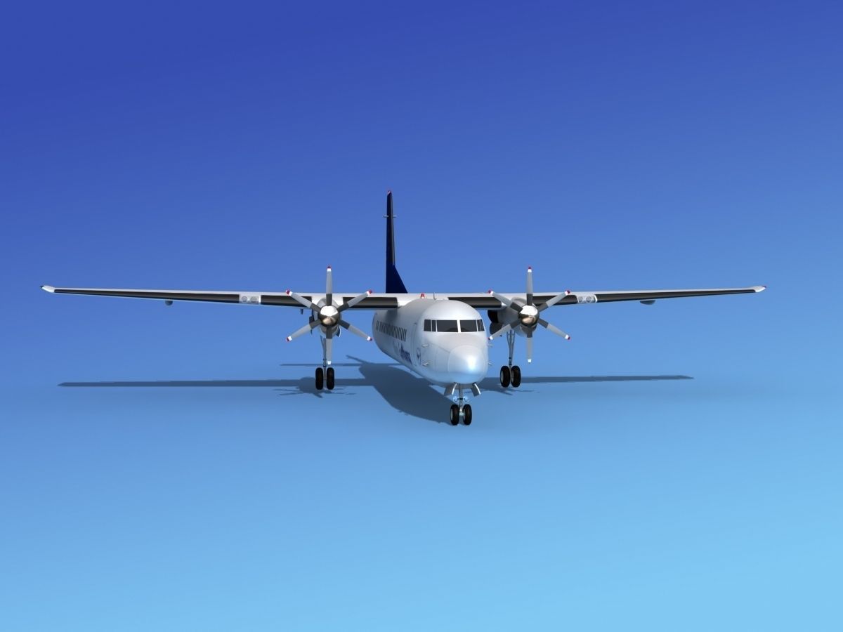 Fokker 50 Team Lufthansa 3D model_1