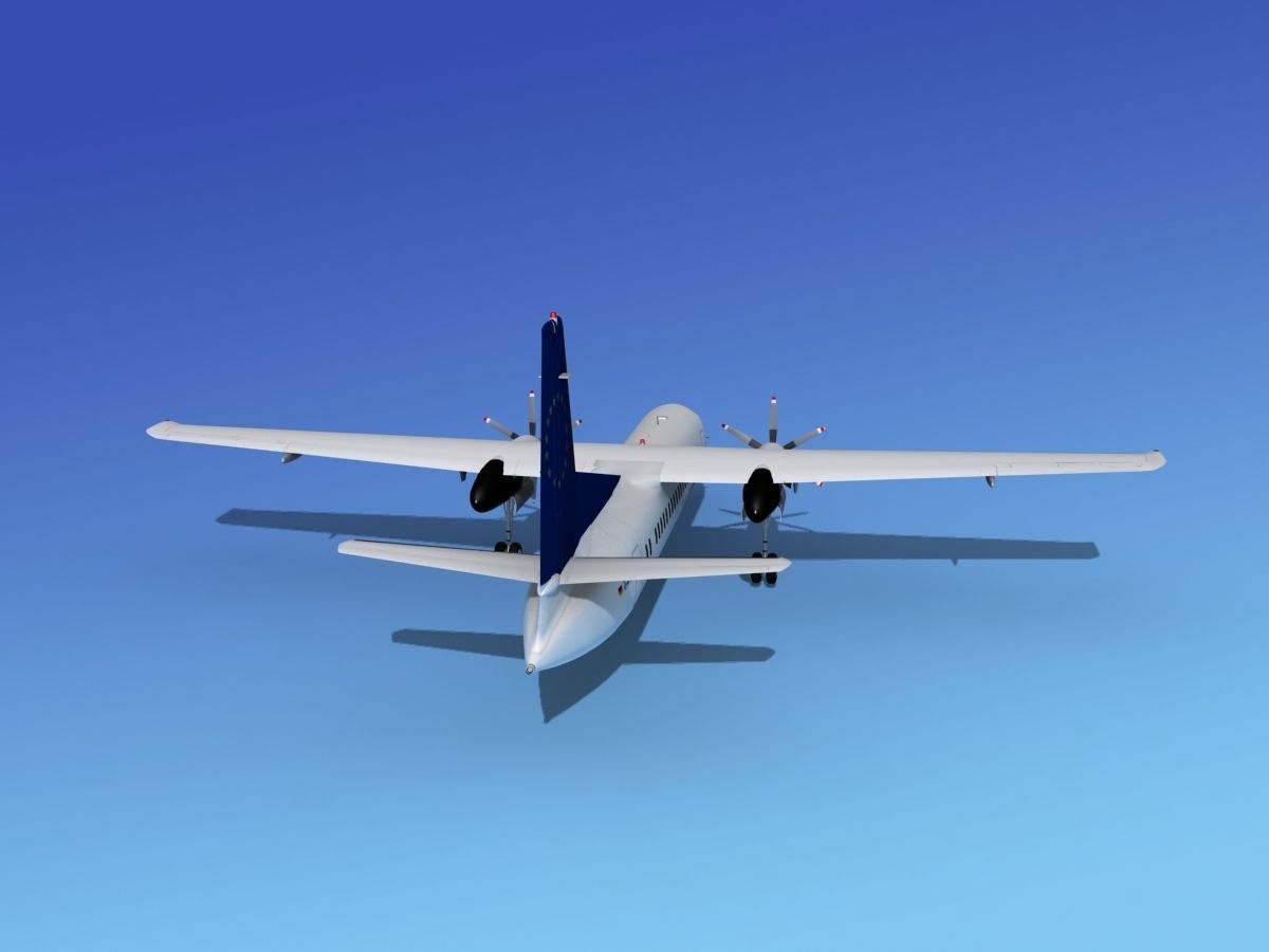 Fokker 50 Team Lufthansa 3D model_6
