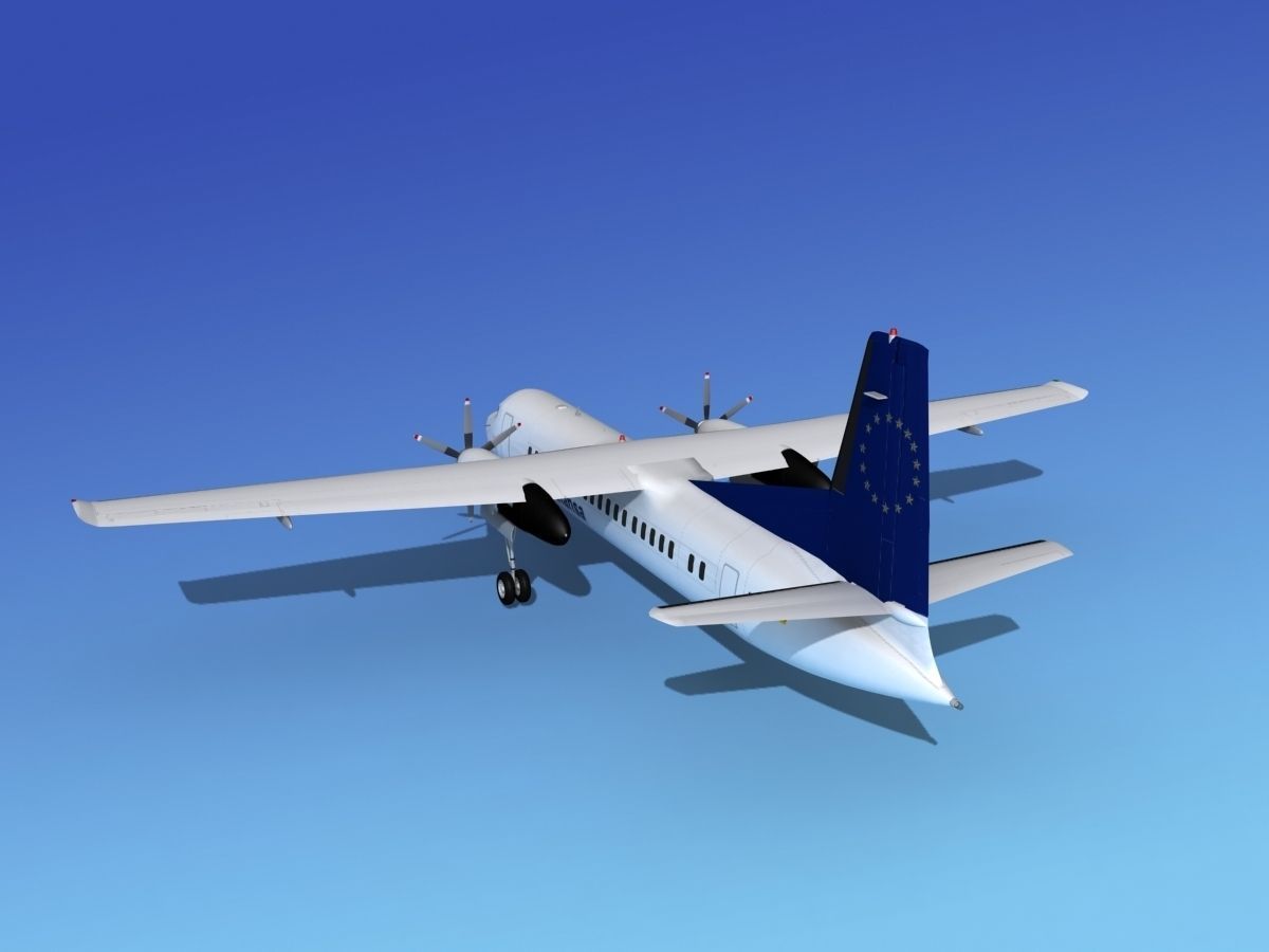 Fokker 50 Team Lufthansa 3D model_7