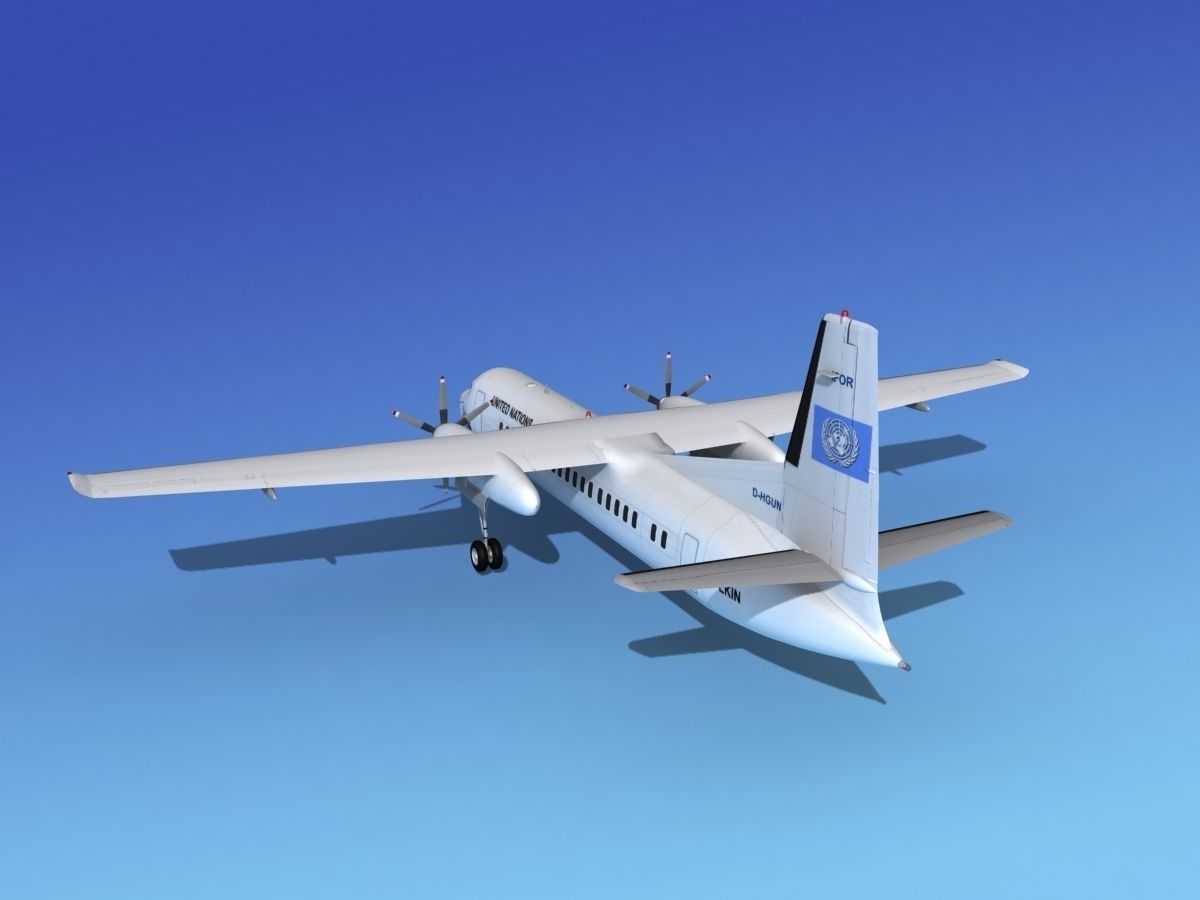 Fokker 50 UN 3D model_7